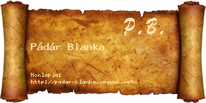 Pádár Blanka névjegykártya